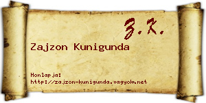Zajzon Kunigunda névjegykártya